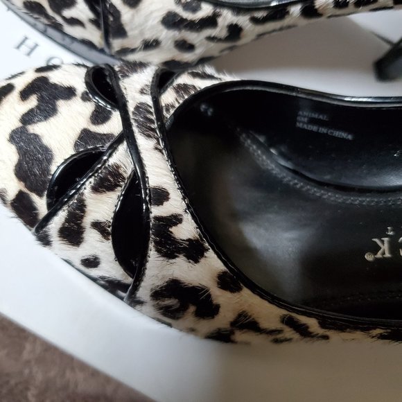White House Black Market Shoes Animal Print Heels & PURSE Faux Fur (SET) - Picture 7 of 10